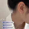 栢启歆有质检999纯银耳钉养耳洞耳环耳圈女睡觉不用摘免摘耳骨钉耳勾男 方块耳钩【999通体纯银】 实拍图