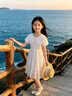 G.duck童装女童连衣裙夏季儿童裙子夏装2026新款纯色公主裙大童显瘦长裙 白色泡泡袖 160 尺码13~14岁【150-160cm】 实拍图