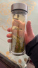 希诺（heenoor）玻璃杯男士双层防烫抗菌泡茶杯办公室车载保温水杯定制送生日礼物 升级镜面盖：315ml-手握舒适 实拍图