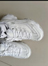 斯凯奇（Skechers）女鞋夏季小白鞋蕾丝休闲运动熊猫鞋黑色增高厚底老爹鞋 白色/WHT 36 尺码偏大，建议选小半码 实拍图