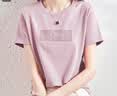 德玛纳【玫瑰印花】夏季圆领短袖宽松t恤女棉氨针织女式t恤 实拍图