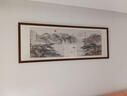 六画流水生财山水画靠山图客厅装饰画国画办公室风景挂画书房茶室壁画 流水生财A1 70*190cm宣纸锦绫+有机玻璃+胡桃色实木框（热卖款） 实拍图