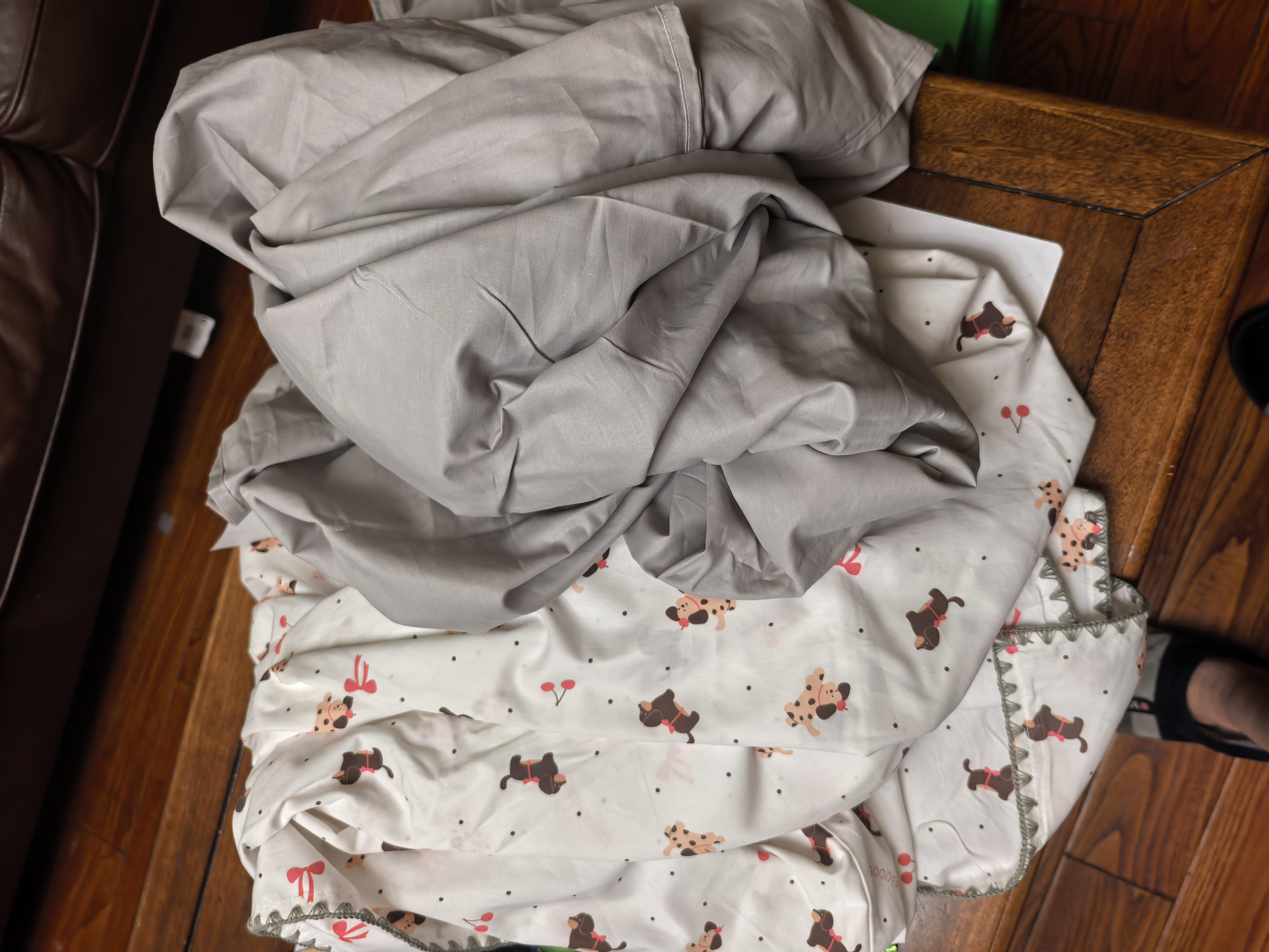 无印良品全棉四件套 100%棉贝壳绣印花四件套床上套件床单 被套200*230cm 实拍图