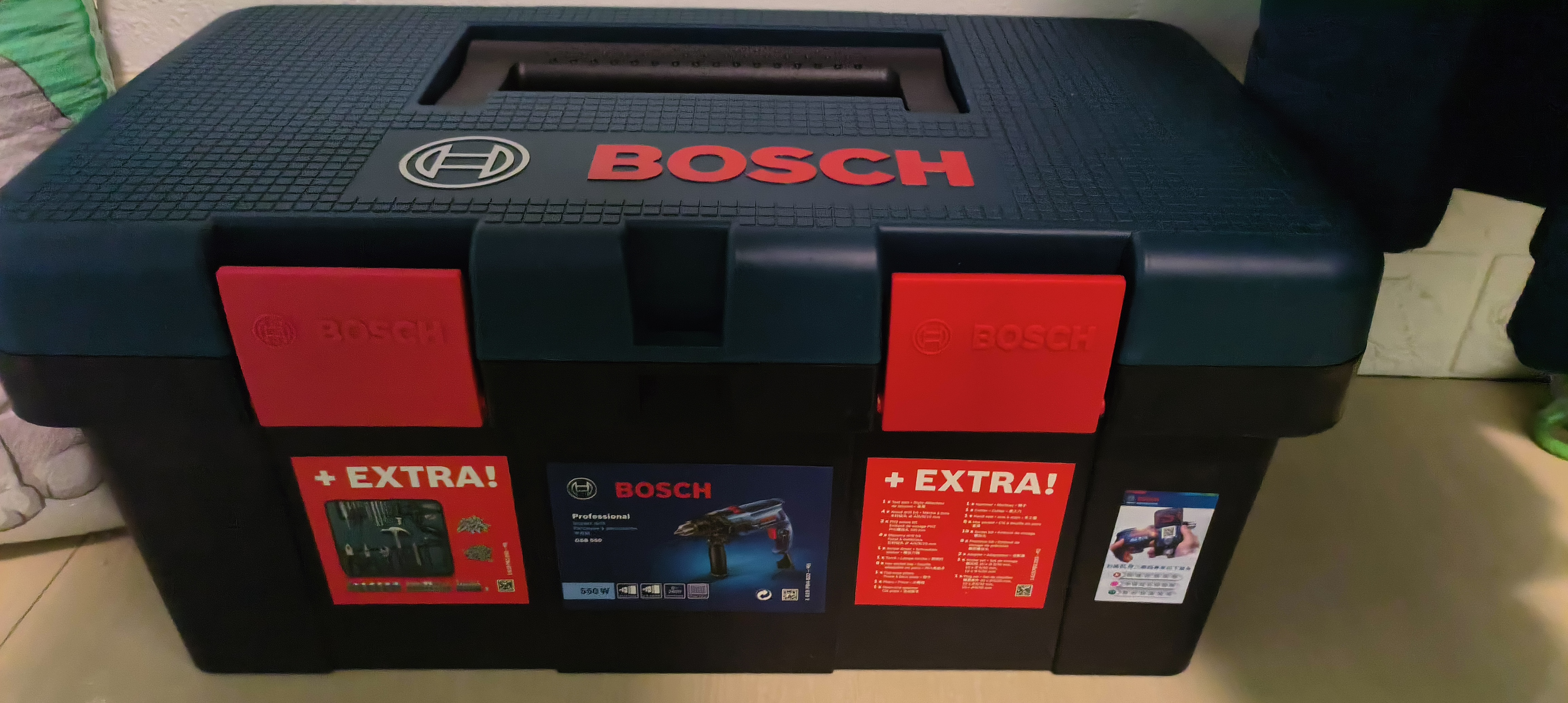 博世（BOSCH） GSB 550冲击钻工具箱套装电钻手电钻螺丝刀钻头博士工具包收纳箱 塑盒套装版 实拍图