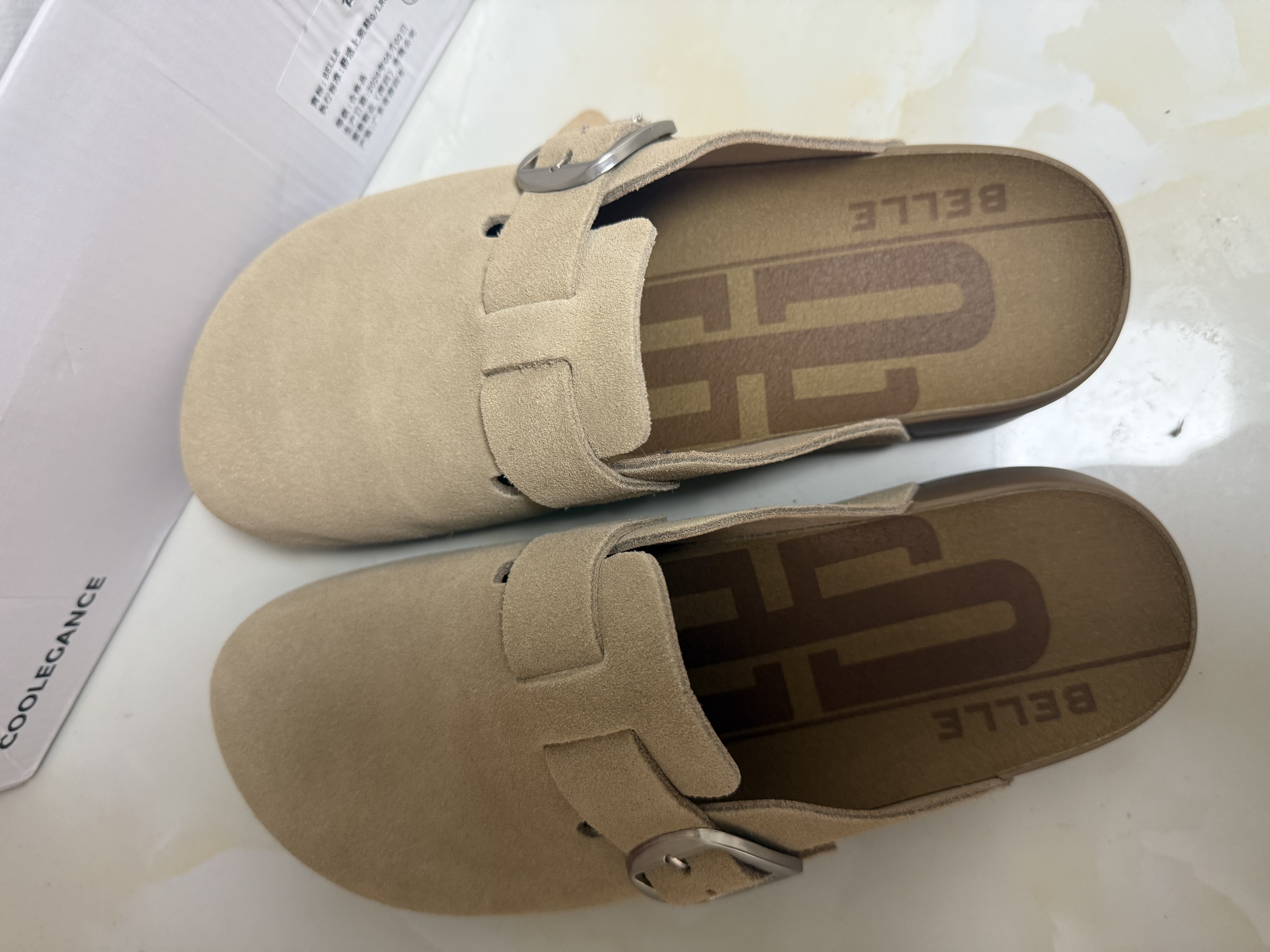 百丽（Belle）张凌赫同款半岛吐司2代勃肯鞋女夏新款外穿包头拖鞋D5W1DBH6 杏色（1代升级版） 37 (235mm) 实拍图