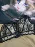 芝歌猫蕾丝前扣内衣女聚拢文胸套装无钢圈显大性感惑纯欲美背刺绣胸罩新 黑色【1件】一扣集中/轻软蕾丝/纯欲美背 L -36/80(AB通用) 实拍图