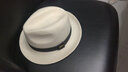 Mr DUCK匠人手工编织帽 白色巴拿马草帽男女礼帽 大帽檐大头围防晒遮阳帽 MS186109-米白色 （经典款大边） M（适合56-58cm头围） 实拍图