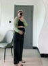 南叮雅格孕妇裤子夏季薄款阔腿裤新款外穿直筒拖地长裤垂坠感不勒肚托腹裤 黑色【夏季款不勒肚】 L 115-130斤 实拍图