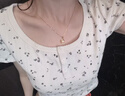 中国珠宝（Sino gem）黄金项链碎冰冰星月之恋足金999吊坠套链生日节日礼物送女友老婆 金约1.15g-1.25g+s925银链+玫瑰花礼盒 实拍图