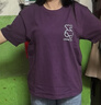 贝雅茜纯棉正肩短袖t恤女2026夏季新款宽松上衣显瘦大码圆领印花打底衫 T-葡萄紫色【comeoh熊】优质纯棉 L (建议100-120斤) 实拍图
