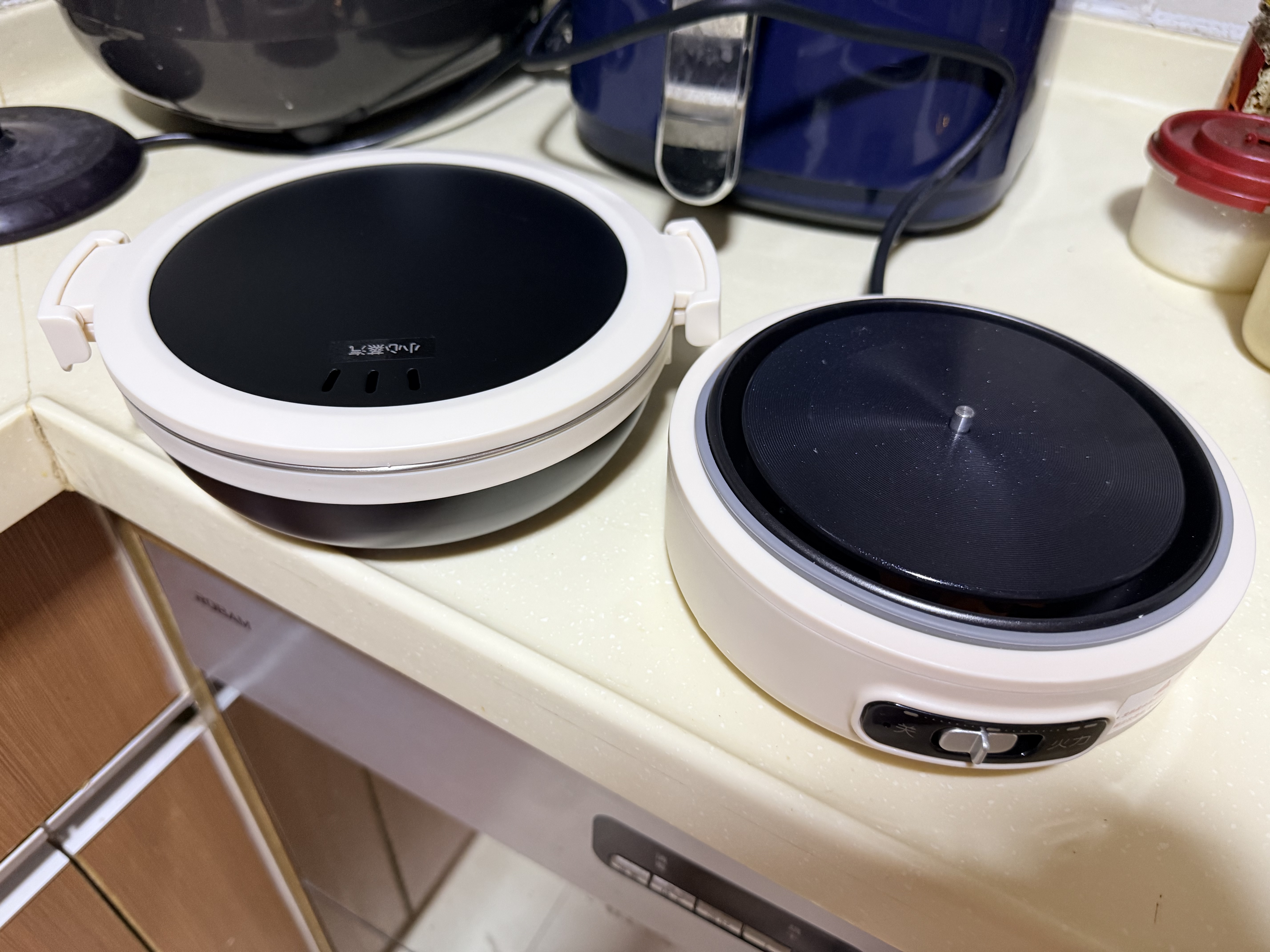 LOTOR便携式电煮锅折叠锅出差露营旅行锅迷你小型分体式电火锅宿舍泡面锅煮面锅多功能小电锅520礼物 1.2L 米白色 实拍图