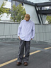 NEW OR MODE长袖衬衫男士宽松竖条纹休闲上衣外套潮牌cityboy港风日系衬衣男 浅蓝色 XL (建议135-155斤) 实拍图
