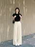 欧迪惠（Oudihui）休闲裤女装夏季2026新款显瘦穿搭短袖衣服运动工装阔腿裤子女套装 上衣+裤子【配腰带】 S 【建议80-95斤】 实拍图