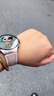 华为HUAWEI WATCH 5 42mm高端款烁金色904L不锈钢表壳星云杏素皮复合表带X-TAP智感窗 实拍图