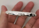 周六福（ZLF）纪念日送女友礼物S999足银开口手镯女祥纹莲花实心银饰镯子送生日 31.39g 实拍图