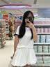 莫代尔白色花苞短裙女2026夏季新款高腰a字显瘦防走光裙裤蓬蓬半身裙 实拍图