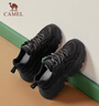 骆驼（CAMEL）老爹鞋女网布皮面拼接双系带厚底休闲鞋 L24S283079 黑色 38 实拍图
