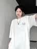 一寸相思纯棉短袖t恤女白色2026夏季新款宽松显瘦半袖休闲百搭上衣体恤衫 白色-彩绘蝴蝶 XL 推荐125-145斤 实拍图