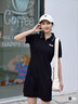 斐乐 斐乐官方女子针织连衣裙时尚修身POLO领短袖裙子 正黑色-BK M (165) 84A 实拍图