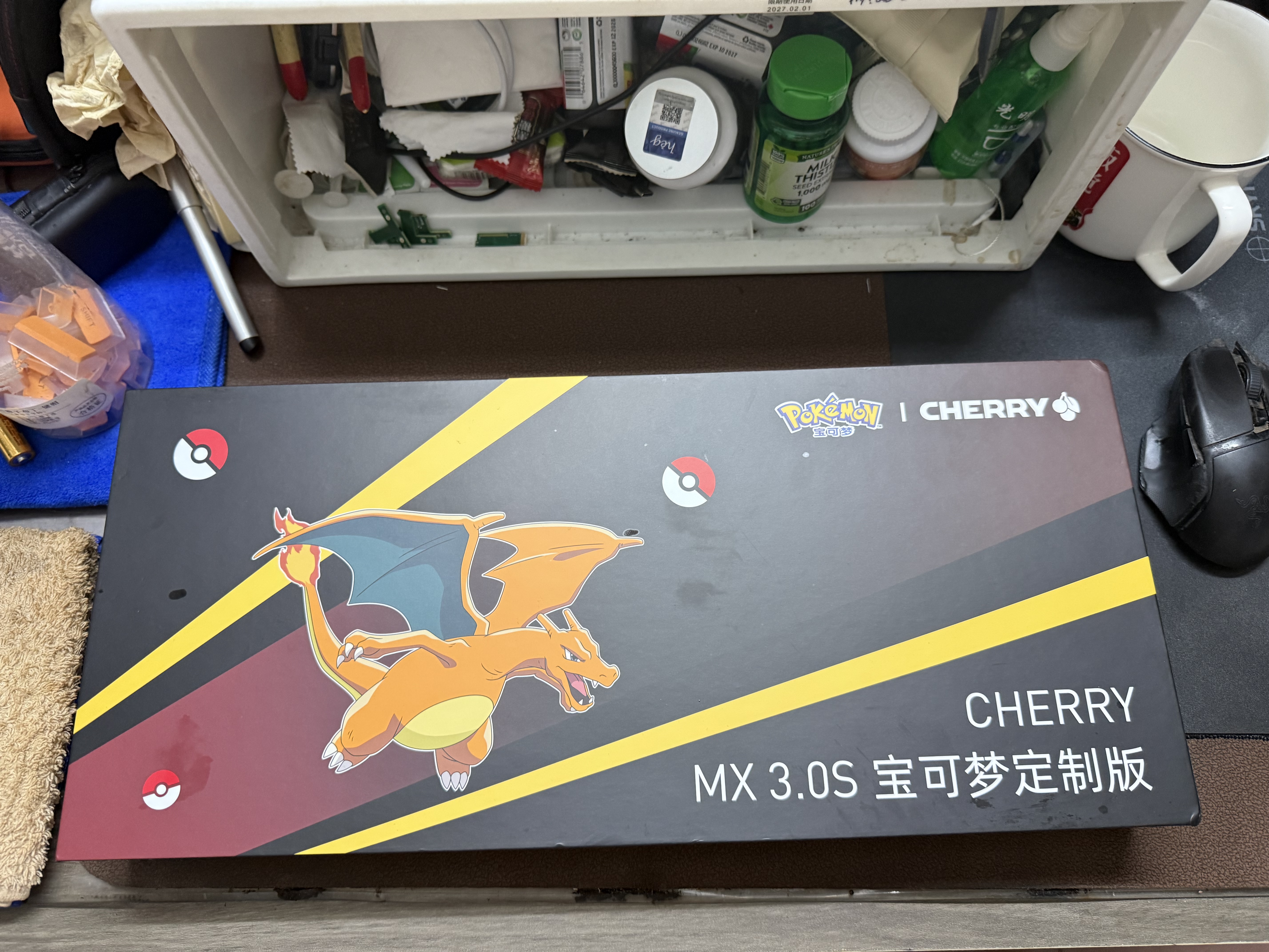 CHERRY樱桃MX3.0S无线机械键盘宝可梦皮卡丘联名礼盒喷火龙电竞游戏键盘三透PBT键帽蓝牙三模电脑办公 实拍图