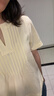 优衣库麻混纺半开领衬衫/短袖女装衬衣487477 40 奶油色 XS 实拍图