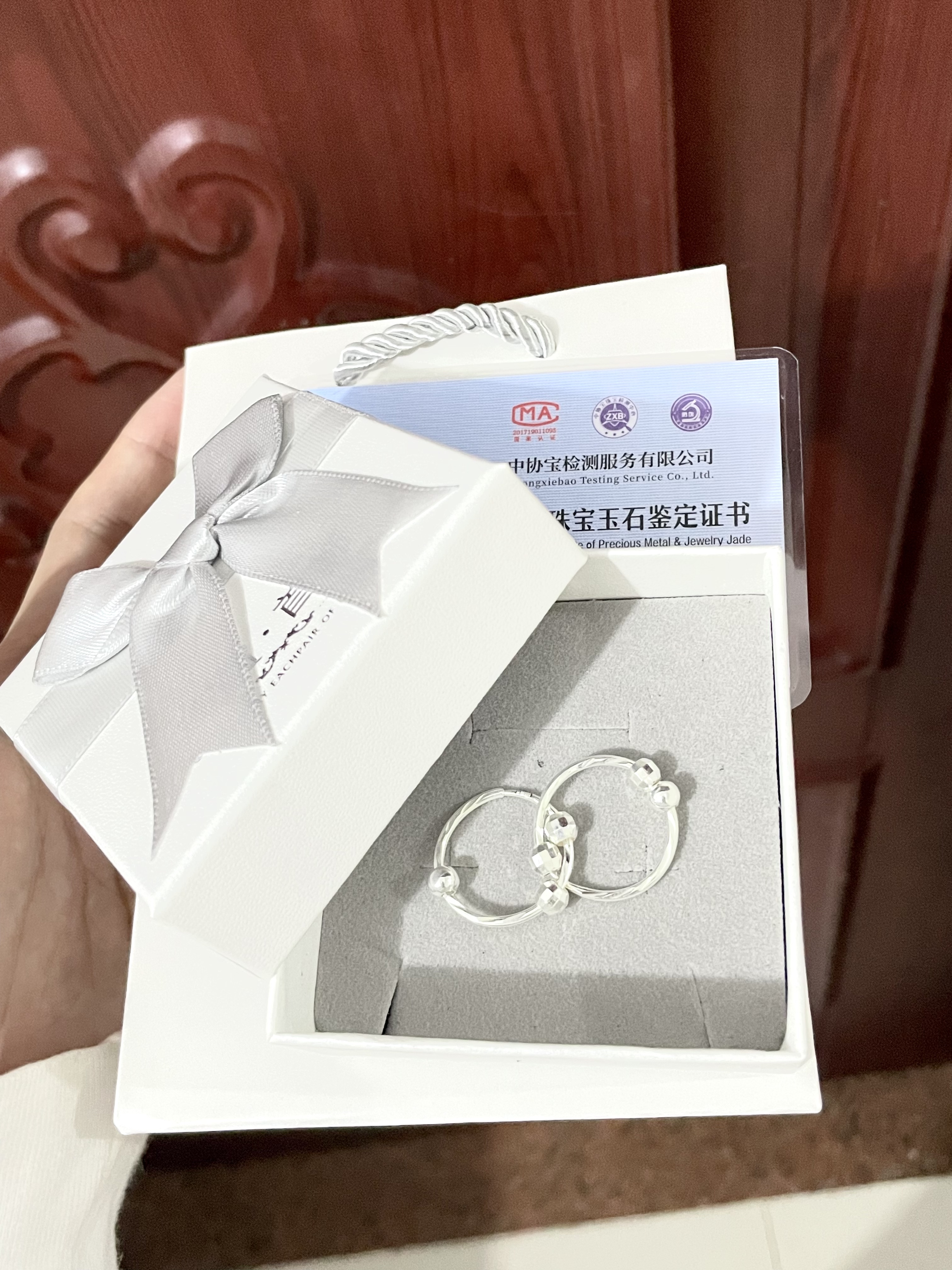 DRSJ9999正品银饰纯银耳环耳圈耳坠999足银中老人耳饰女士老人送妈妈 转运珠中号 实拍图