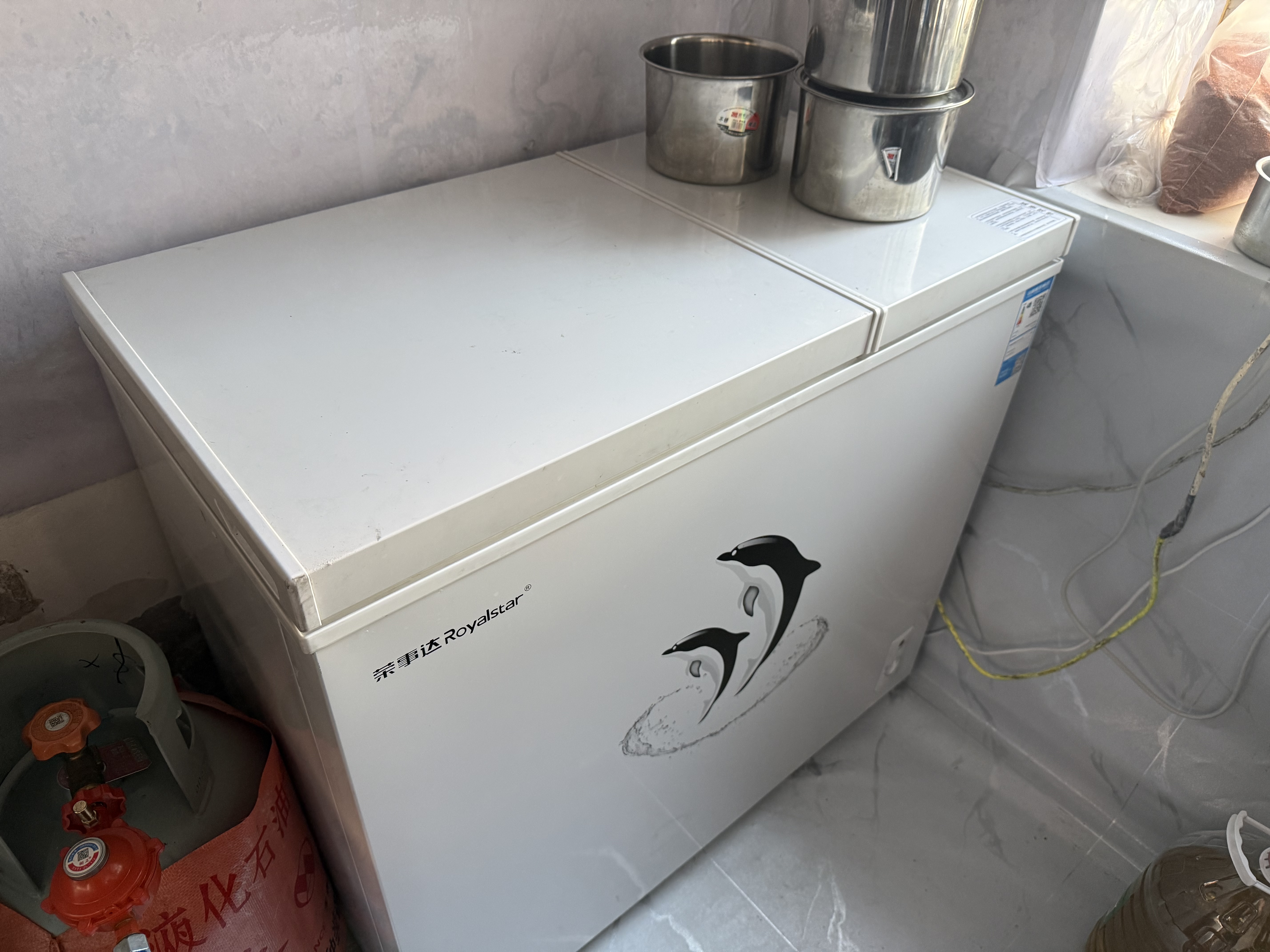 荣事达（Royalstar）双温冰柜家用小型双箱冷柜 冷藏冷冻两用柜双门商用大容量卧式冷柜节能省电 【节能省电 双温双室】269D顶开门 实拍图