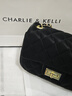 CHARLIE&KELLI品牌 CK轻奢包包女包单肩包女士斜挎包菱格小方包七夕情人节礼物 黑色【礼袋发货 代写贺卡】 实拍图