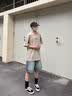 BINLIKE短袖t恤男士简约日系百搭字母圆领体恤夏季半袖美式重磅纯棉t恤 实拍图