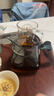 新款胡桃木把公杯高硼硅玻璃月牙过滤匀杯茶水分离家用茶海分茶器 方韵月牙公杯700ml（烟灰色） 实拍图