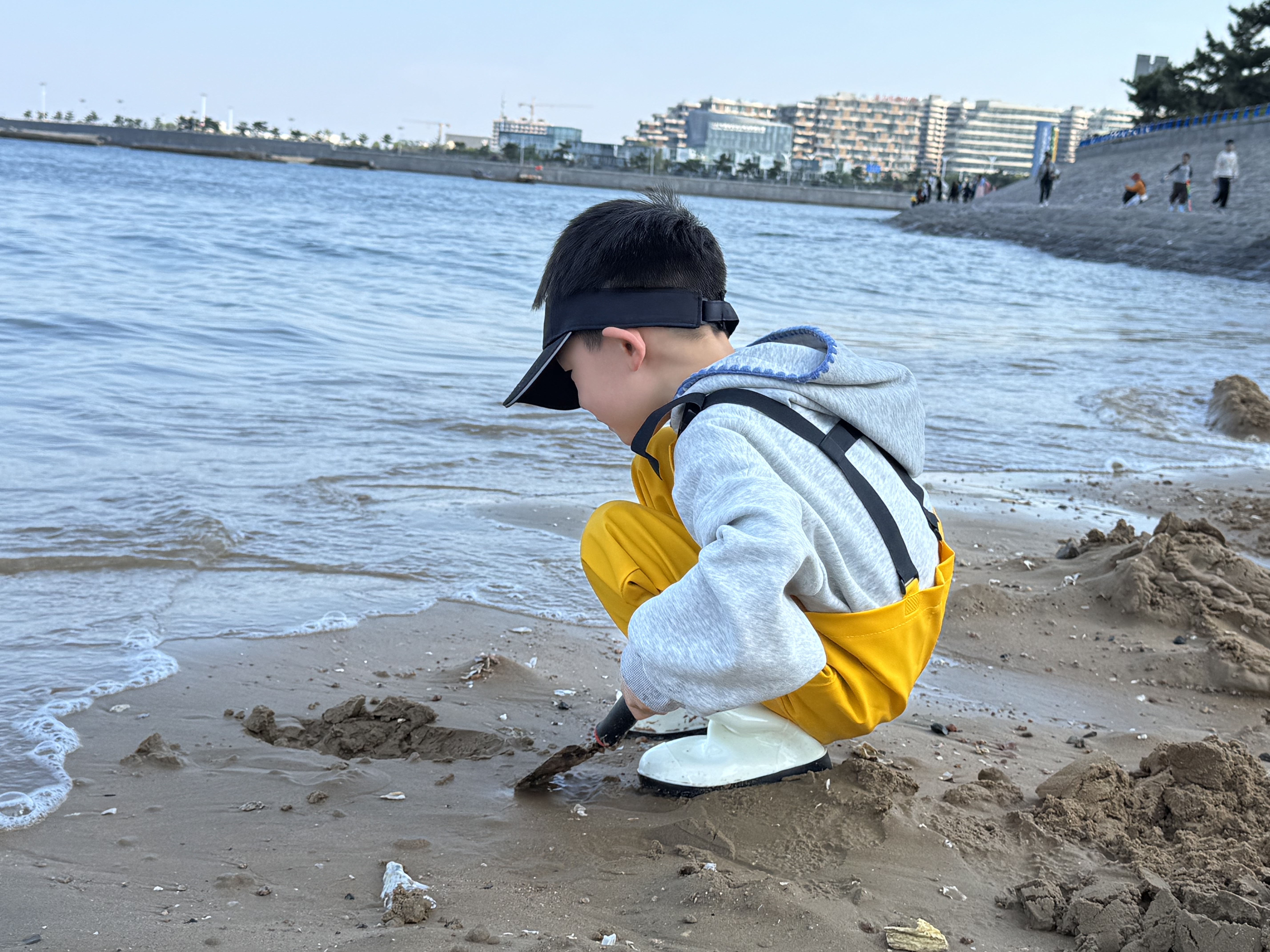 羚特赶海连体裤儿童玩水连体衣沙水服涉水服下水裤-柠檬黄 32 实拍图