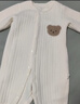 婧麒（JOYNCLEON）婴儿保暖连体衣秋冬季宝宝夹棉衣服哈衣新生儿空气棉睡衣爬服 斜开麻花小熊 80cm 实拍图