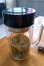 富光双层玻璃杯商务泡茶杯子 大容量男女耐热办公水杯带把黑色320ml 实拍图
