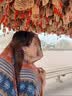 COSMICKISS新疆民族风围巾沙漠披肩女外搭夏季旅游穿搭青海湖拍照防晒大披风 藏青条纹 晒单实拍图