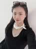 班迪猴丝巾女纯色珍珠磁吸扣项链小春夏季薄款装饰长条领巾百搭仿丝护颈 白色(长50cm) 实拍图