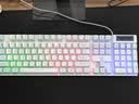 银雕(YINDIAO) K500键盘彩包升级版 机械手感 游戏背光电竞办公 USB外接 全尺寸 白蓝双拼混光有线键盘 实拍图