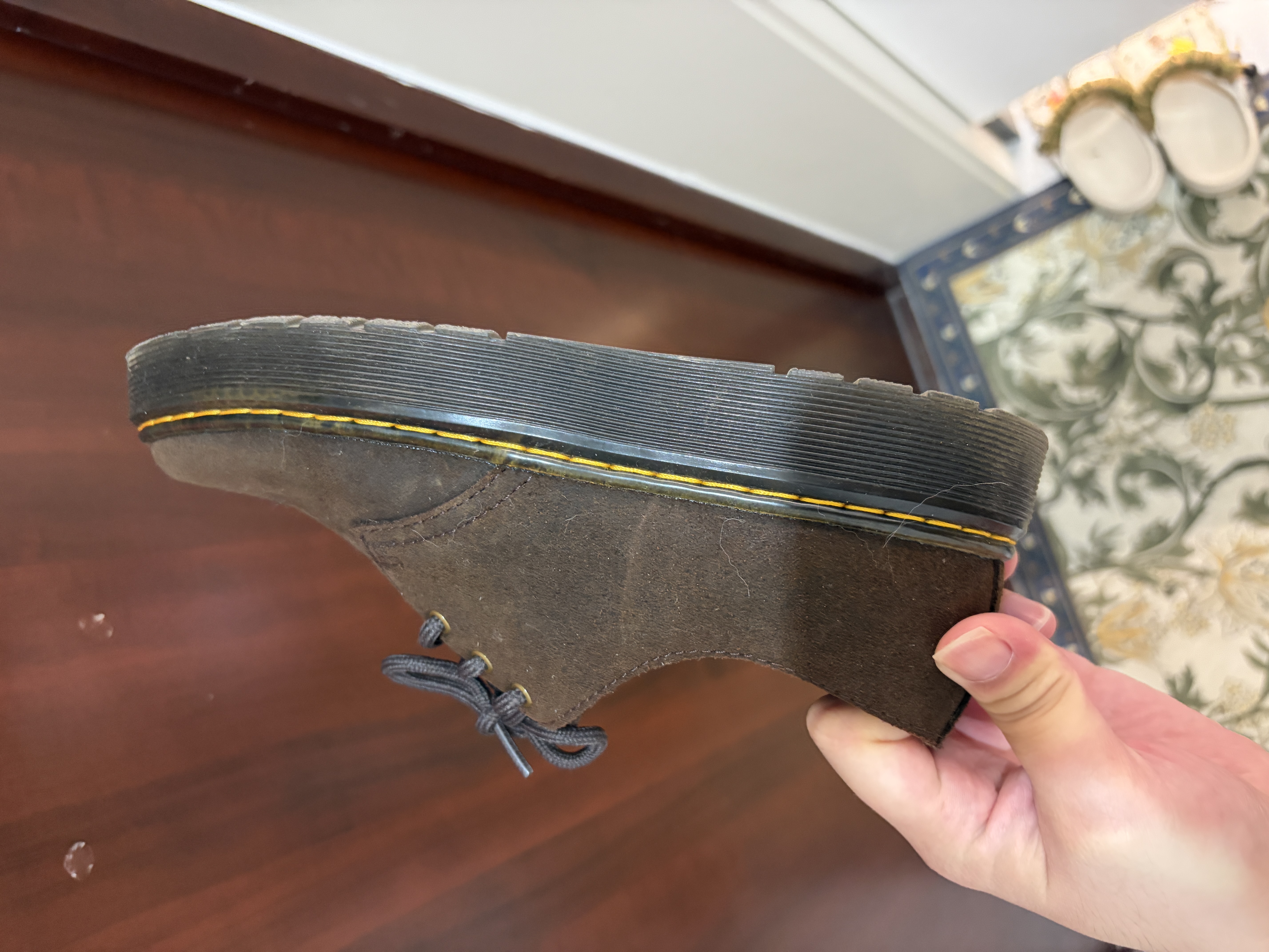 马丁博士（Dr.Martens）Zavala Lo春舒适百搭轻量翻毛皮棕色薄底皮鞋单鞋 深棕色 36 实拍图