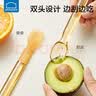 乐扣乐扣刮泥勺辅食勺双头果泥勺宝宝吃水果挖泥勺子PPSU辅食工具儿童饭盒 实拍图