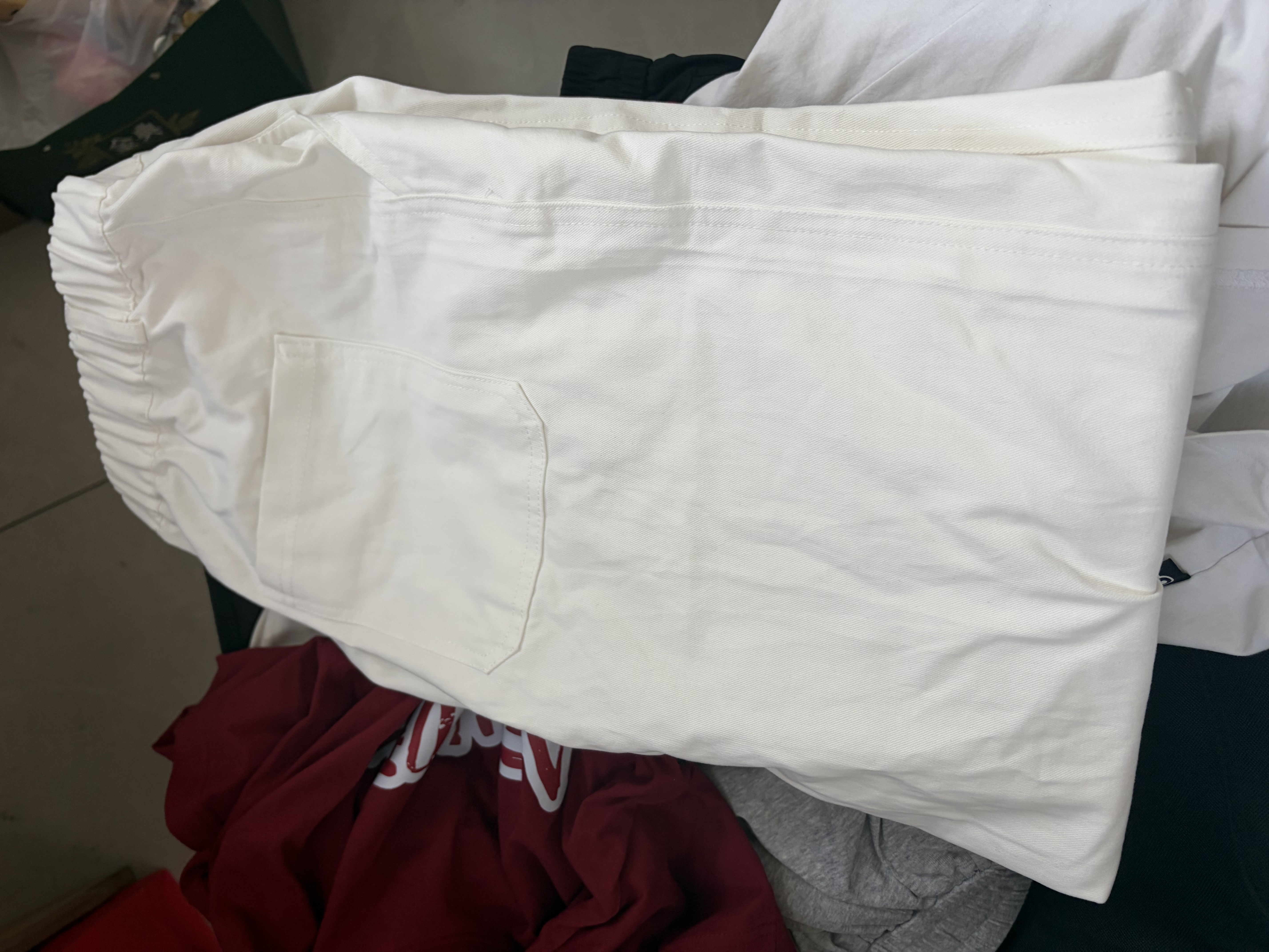 IZEXX纯棉牛仔裤男秋季高级感阔腿长裤休闲百搭直筒裤子IZ58白色2XL 实拍图