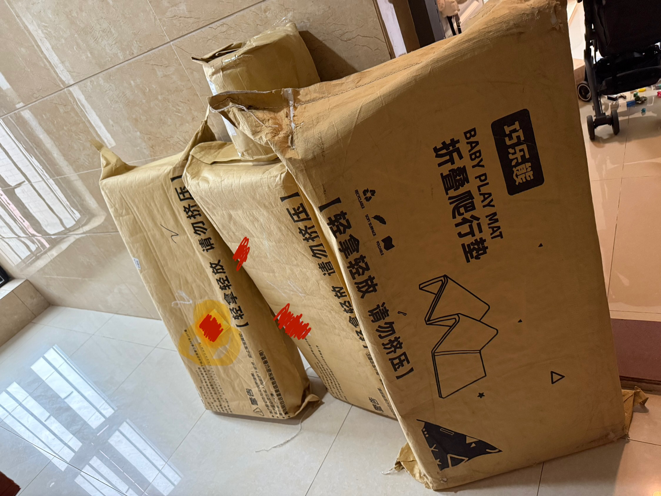 巧乐熊爬爬垫婴儿XPE爬行垫宝宝围栏折叠垫加厚儿童早教地垫无毒无甲醛 【XPE折叠款】牧民小屋+哈尼熊 200*240*2CM【全网独家大尺寸-加宽加大】 实拍图