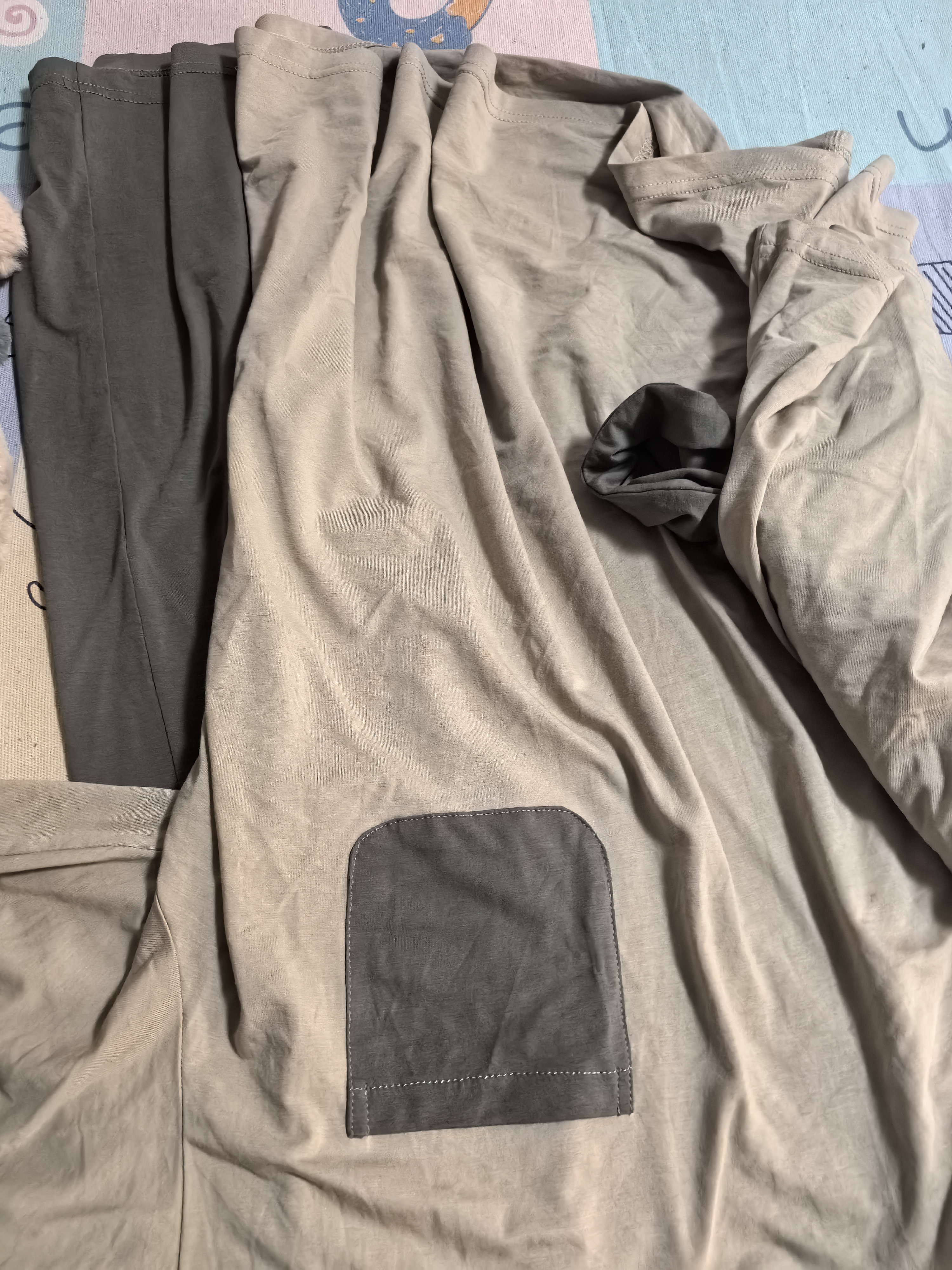 莫代尔秋季男士莫代尔大码宽松家居服长袖睡衣男套装春秋款空调服可外穿 X2130杏色 4XL (210-230斤) 实拍图