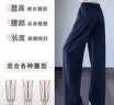 回力女士休闲裤2026新款藏青色阔腿裤户外运动裤小个子高腰窄版直筒裤 实拍图