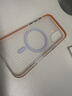 猩球卫士高级感防指纹适用Apple/苹果iPhone16磁吸瓦楞手机壳超薄行李箱条纹保护套磨砂MagSafe透明外壳橙 实拍图