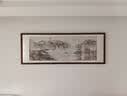 六画流水生财山水画靠山图客厅装饰画国画办公室风景挂画书房茶室壁画 流水生财A1 70*190cm宣纸锦绫+有机玻璃+胡桃色实木框（热卖款） 实拍图