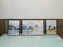 诗六艺家饰客厅装饰画北欧现代简约沙发背景墙挂画三联画大气轻奢壁画晶瓷画 背靠金山（铝合金外框） 晶瓷画左右35*50+中间70*50亮面 实拍图