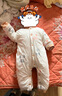 贝肽斯婴儿衣服春连体衣智能恒温纯棉宝宝冬哈衣新生儿连体衣 桃香花语-中开 66cm 实拍图