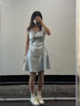 森马（Semir）连衣裙女夏季U领纯色褶皱短袖短裙2026简约风设计感109326114005 实拍图