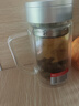富光双层玻璃杯商务泡茶杯子大容量耐热办公水杯过滤带把银色320ml 实拍图