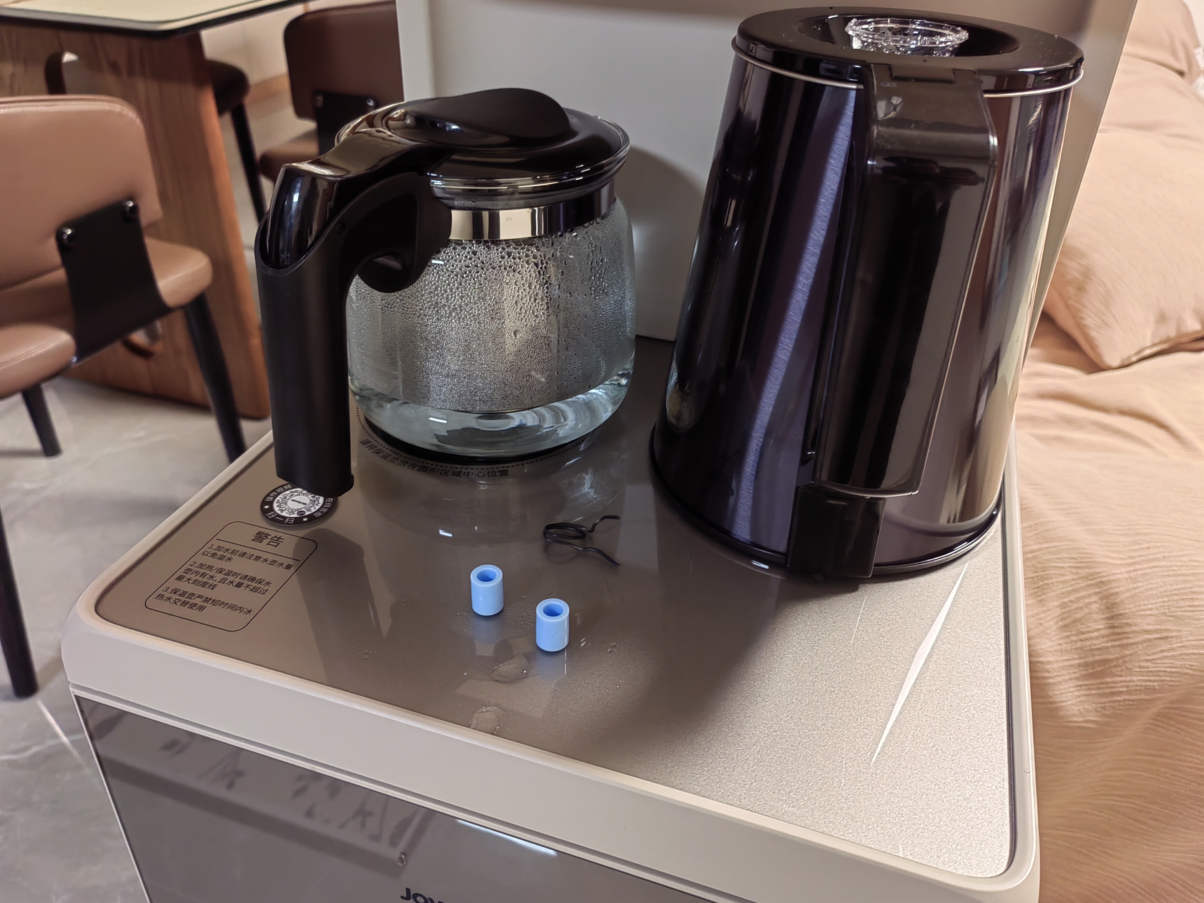 九阳（Joyoung）茶吧机新款家用316L水壶下置水桶饮水机 烧水壶电热水壶智能触屏触控双壶保温【温热款】WH108 实拍图