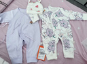 贝瑞加（Babyprints）婴儿连体衣2件装男女宝宝纯棉哈衣新生儿护肚内衣婴儿满月服 紫59 实拍图